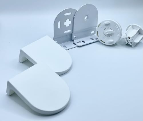 Kettenzug Ersatz Getriebe für 32 mm Rollowelle Kettenzugrollo inkl. Rolloträger mit Kappen - Komplett-Set weiß