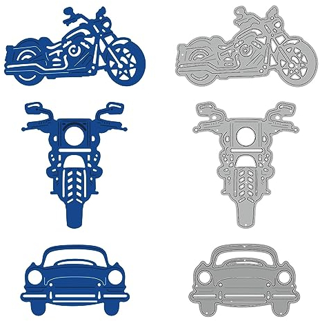 GLOBLELAND Motorrad-Metallstanzformen Motorrad-Stanzformen Metallschablonen Für Die Kartenherstellung Prägewerkzeug Schablone Scrapbooking DIY Geätzte Bastelformen Album Kartenherstellung