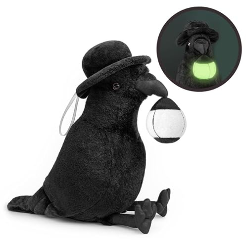 PuffPurrs Krähen Plüschspielzeug - Leuchtende Krähen Stofftiere 10 Zoll, Niedliche Krähen Vogel Raben Tier Puppen, Geschenkspielzeug für Kinder Geburtstagsgeschenke Leuchten im Dunkeln