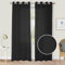 CUCRAF Leinen Voile Vorhänge mit Ösen Lichtfilterung Gardine für Schlafzimmer Wohnzimmer, Schwarz, H260 x B140cm 2er Set