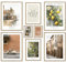 ARTFAVES® Poster Set - LA DOLCE VITA ITALY - mehrteilige Wanddeko Wohnzimmer & Schlafzimmer - 8 moderne Wandbilder Italien, mediterran, Toskana, grün, terrakotta - mit Rahmen Eiche