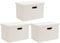 Wintao Storage Boxes with Lids, Storage Baskets for Shelves Toy Box Collapsible Fabric Bins Home & Office Beige Extra Large 50 x 33 x 30 cm 3 Pack