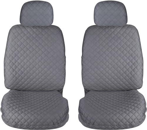 Susy Shop Coprisedili Auto Universali, Anteriori e Posteriori, Compatibilità Universale Montaggio Semplice (Coppia Anteriore, Grigio)