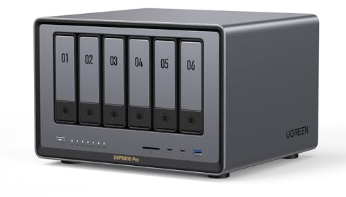 UGREEN NASync DXP6800 Pro, NAS desktop a 6 bay, CPU Intel i5 1235u 10-Core, RAM DDR5 da 8 GB, SSD da 128 GB, 2 * 10 GbE, 2 * slot M.2 NVMe, HDMI 8K, 2 * TBT4 (senza disco)