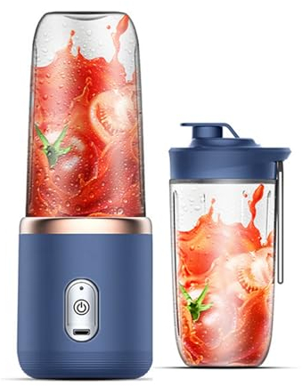 Mini licuadora para batidos y smoothies, USB recargable de 6 cuchillas vaso de zumo de frutas, licuadora portátil para cocina, viajes, al aire libre y deportes