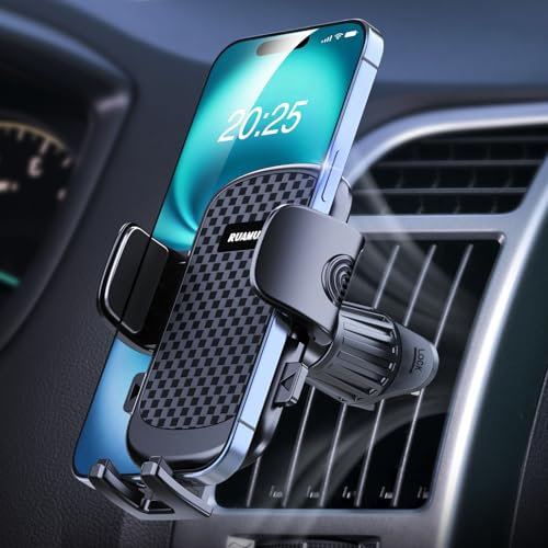 [Fit Thick Case] Car Phone Holder for Horizontal/Vertical Vent【Upgraded Sturdiest Hook Clip&Wider Clamp】Rotatable Universal Mobile Phone Mount Stand Cradle for iPhone 17 Pro Max 16 15 14 X Samsung S25