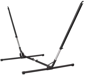 LA SIESTA® - Esterel Hängemattengestell – Flexibel & wetterfest – Für alle Hängematten von Einzel bis Kingsize – Gestell Hängematte Outdoor Indoor Hängemattengestell bis 160kg (Schwarz)