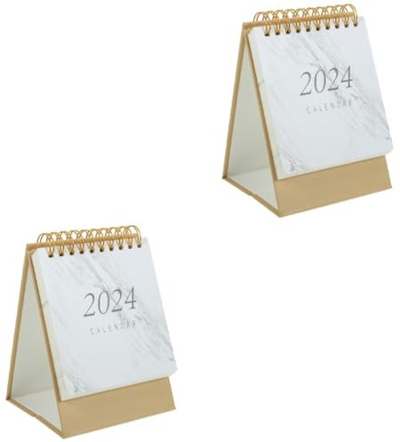 VILLCASE 2stücke Desktop-kalender Im Minimalistischen Design Mit Marmor- Praktischer Schreibtischkalender Für Büro Und Zuhause Planung Und Organisation Ihres Alltags