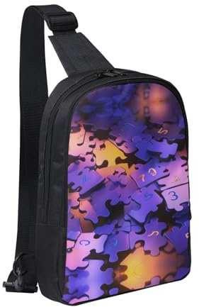 WapNo Jigsaw Puzzle Crossbody Chest Bag Sling Backpack For Travel Hiking