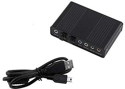 Sound Card Adapter USB Sound Card 6 Channel Sound Card USB External Digital Optical SPDIF Output Adapter for PC