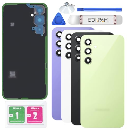 Eonpam Akkudeckel für Samsung Galaxy A54 SM-A546 Gelb | Backcover Original Qualität Rückseite Akkudeckel Rückseite Glas Back Glass Backcover Glas mit Kameraglas Reparatur Set.