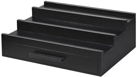 Nuytghr Parfümregal, Dufthalter, dreilagiger Parfümständer, -Parfümhalter mit schwarzem Finish und Schubladen, perfekt für die Organisation Ihrer Parfums