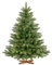 FairyTrees Weihnachtsbaum künstlich 120cm NORDMANNTANNE mit Christbaum Holzständer | TESTSIEGER Tannenbaum künstlich mit braunem Stamm | Made in EU