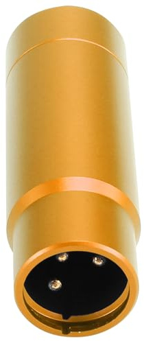 Fcuajdkq Phantomspeiseadapter für Mikrofon, Audio-Mischpult für Kondensatormikrofon, XLR-Mikrofonadapter, 48 V, 3,5 mm, goldfarben
