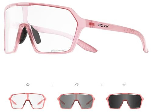 SCVCN Selbsttönend Fahrradbrille Photochromatische Herren Damen Klar Sportsonnenbrille Radsport Radfahren MTB Radbrille Laufen Volleyball Tennis Autofahren Angeln Softball Bergsteigen Golf Wandern 06
