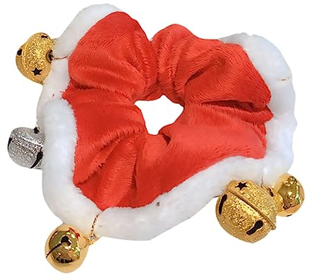 Beavorty Bezauberndes Haarband Mit Glöckchen Pferdeschwanzhalter Rotes Weihnachtshaarband Stilvolles Haar-accessoire Für Frauen