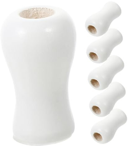 MAGICLULU 6 Piezas Ventilador Retro Ordenador portstil Pomos de cordón Barras de Cortina oscurecimiento Gancho y Ojos Tiradores para Cortinas caída del Cable de reemplazo de Madera