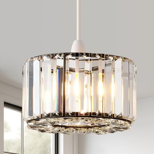 HARPER LIVING Easy Fit Pendant Shade, Matt Black Ceiling Light Shade with Diameter 23cm - Modern Lampshade for Bedroom, Kitchen, Living Room