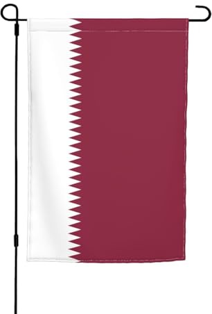 Qatar-Flagge, gemusterte Hofflagge, 30,5 x 45,7 cm, dekorative Gartenflagge, Terrasse, Balkon, Hinterhof, Rasen, dekorative Flagge