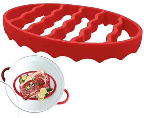 Générique Silicone Roasting Rack | Heat Resistant Cooking Rack - Pressure Cooker, Air Fryer, Slow Cooker, Oven, Cast Iron Skillet Accessories for Meat, Chicken, Vegetables