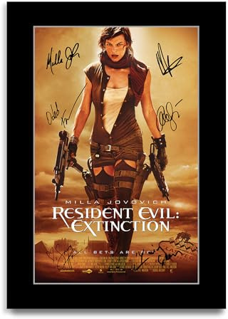 HWC Trading Resident Evil : Extinction Geschenke Geduckter Poster Signiertes Autogramm Foto für Fans von Film Memorabilien (ID-003625) - A4 Nur Druck