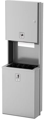 Porte Papier Toilette Encastré avec Poubelle de 20 L, en Acier Inoxydable, Capacité de 300 à 500 Feuilles, pour Les Hôtels, Les Bureaux, Les Maisons et Les Hôpitaux
