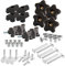 POWERTEC 71173 Kit manopola a T, bulloni filettati 1/4-20 e rondelle, set da 46 pezzi, bulloni a T, accessori per binari a T, per maschere e apparecchi per la lavorazione del legno