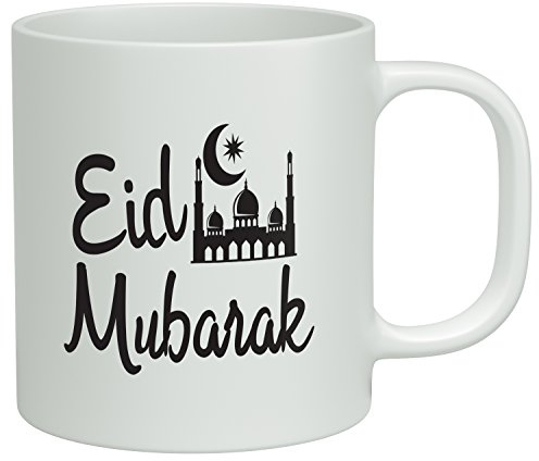 Shopagift Tasse mit Eid Mubarak-Motiv, 284 ml, Weiß