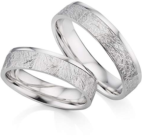 123traumringe Eheringe in 925 Silber I Partnerringe mit Etui & Gravur I Gravierbare Silberringe mit wählbarer Ringgröße 50-74 mm I Hochwertige Verlobungsringe in 5 mm Breite & 1,6 mm Stärke I S70