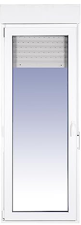 Ventanastock Puerta Balconera PVC 800x2185 Practicable Oscilobatiente 1 hoja apertura Izquierda con persiana de PVC