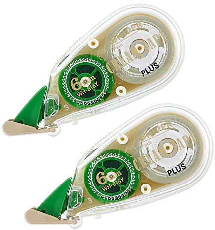 Plus WH-816Y 51-644 Correction Tape, White Petite, Cream Tape, 0.2 inches (6 mm) x 2