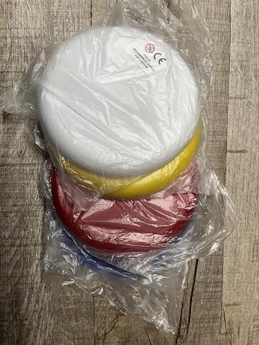 ANTEVIA - Lot de 4 frisbees ø16cm | PLUS DE 10 MODÈLES |Enfant Chien | Disque volant | Matière: PVC |Couleurs: Blanc Jaune Rouge Bleu (Pack 4 - Horizon)