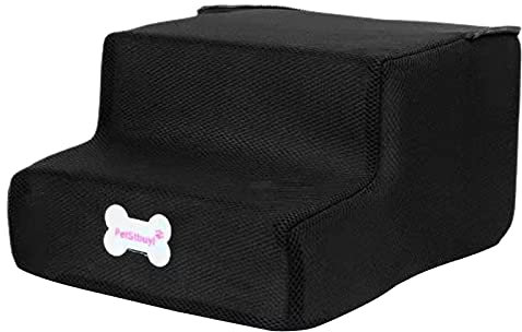 Marchepied pour lit de chien avec housse lavable, mousse haute densité pour animal domestique, échelle à 2 marches en tissu antidérapant, rampes d'escalade robuste pour chat, petit chien, chiot, côté