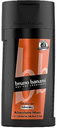 Bruno Banani Fragrance Absolute Man Showergel, 3-in-1 Duschgel für Körper, Haar und Gesicht, mit würzigem Herrenduft, 250 ml