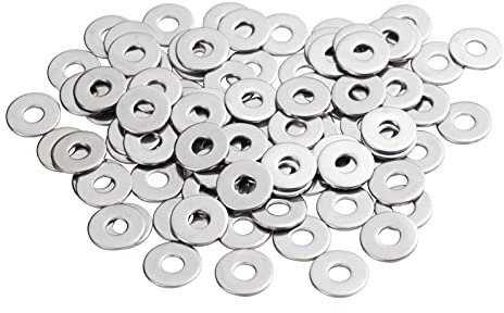 M5 Washers, M5 x 15mm Penny Washers, MeHurr (Pack of 200) A2 304 Stainless Steel Washer, Flat Repair Large Metal Plain Round Chrome Washer for Screws & Bolts