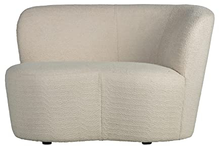 WOOOD Stone 1 Sitzer Sofa Rechts, Weicher Ecksofa Eckcouch aus Boucléstoff Loveseat Sessel Couch Loungesofa - Creme - 73x112x80 cm