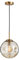 NICRX Lámpara colgante esférica con bola de cristal, lámpara de techo colgante con base dorada y globo de cristal (25cm, Ámbar)