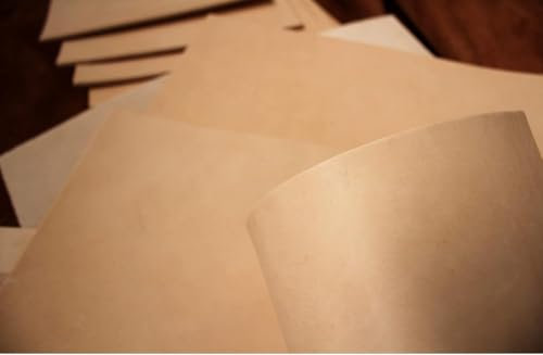 Förster-Fellnest Zuschnitt-Auswahl: Kräftiges Blankleder, Dickleder, 2,4-2,6 mm dick! Punzierleder - pflanzlich gegerbt, für viele Projekte: Tasche, Köcher, Holster, Messerscheide usw. (50x50 cm)