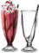 binsakao Milchshake-Gläser, Tassen, Soda-Brunnen mit Löffeln, Milchshake, Eiscreme, Soda-Glas, 2er-Set (342 ml, transparent)