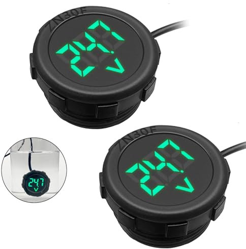 Hoembpn 2pcs DC 4V-100V Car LED Digital Voltmeter Display Waterproof, Voltage Monitor Battery Voltage Tester For Motorcycle Boat Truck Camper Caravan ATV UTV Marine(Green)