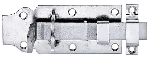 Alberts 869786 Schlossriegel | gerade, mit flachem Griff und befestigter Schlaufe | Edelstahl | Platte 100 x 45 mm | 10er Set