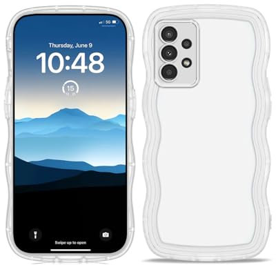 PanXCase Transparent Hülle für Samsung Galaxy A13 4G/5G - Süß Wellen Leicht Dünn Mädchen Durchsichtig Handyhülle Stoßfest rutschfest Schutzhülle (Weiß)