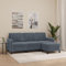 CINDERFUL 3-Sitzer-Sofa mit Hocker Dunkelgrau 180 cm Samt,Edles Dreisitzer Sofa mit Hocker aus Samt in Dunkelgrau für Entspannung und Gemütlichkeit Möbel, Wohnzimmer