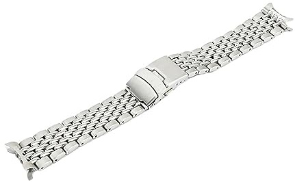TVKSIPAR Silber 316L Edelstahl Gebogenes Ende 20MM 22MM Bead Of Rice Uhrenarmband Passend For SKX007 Armbanduhr(22mm)