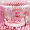 Valentines Day Balloons Kit with Rose Gold Pink Heart Balloons Rose Petals I Love You Balloons for Anniversary Mothers Day Wedding Romantic Decorations Supplies Special Night
