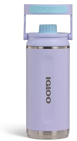 IGLOO Botella Térmica Chug 36 - Botella de Agua Aislada, Botella de Acero Inoxidable, Violeta, 1 Litro, Mantiene Frío Hasta 48 Horas
