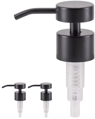 Koffs Design Seifenspender Ersatzpumpe - Edelstahl Pumpkopf für 28mm Gewinde - Pumpe als Aufsatz für Pumpspender - Für Seife, Spülmittel, Shampoo - 2 Stück