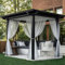 BTTO Set di 2 tende da esterno, tenda per zanzariera, per esterni, luce filtrare trasparente, con fai da te, regolabile, per patio, giardino, gazebo, bianco, L160 x h213 cm