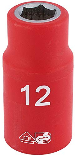 Draper 31785 1/2-Inch Square Drive Fully Insulated VDE Socket, 12 mm Size