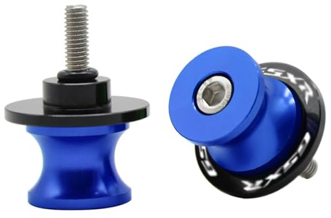 MZ-STORE 2pcs Motociclo 8MM Alluminio Viti del Supporto di Forcellone per GSXR 600 750 1000 (Blu)